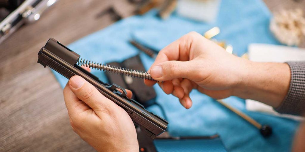 Cleaning a pistol