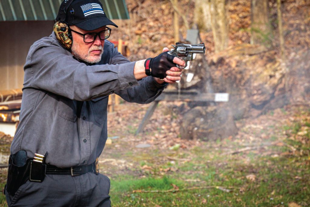 The 30-round combat course was shot double action, with stages at 3, 7 and 15 yards; there was one-handed instinctive shooting and two-handed aimed fire. GunBroker.com