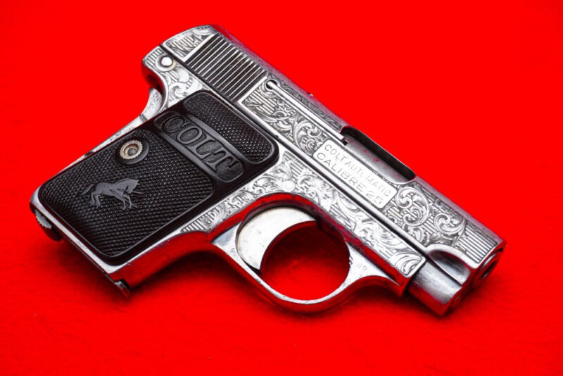 GunBroker.com Item #1053046755. 1RARE Colt 1908 Vest Pocket .25ACP UNIQUE HAND ENGRAVING was sold on 6/24/2024