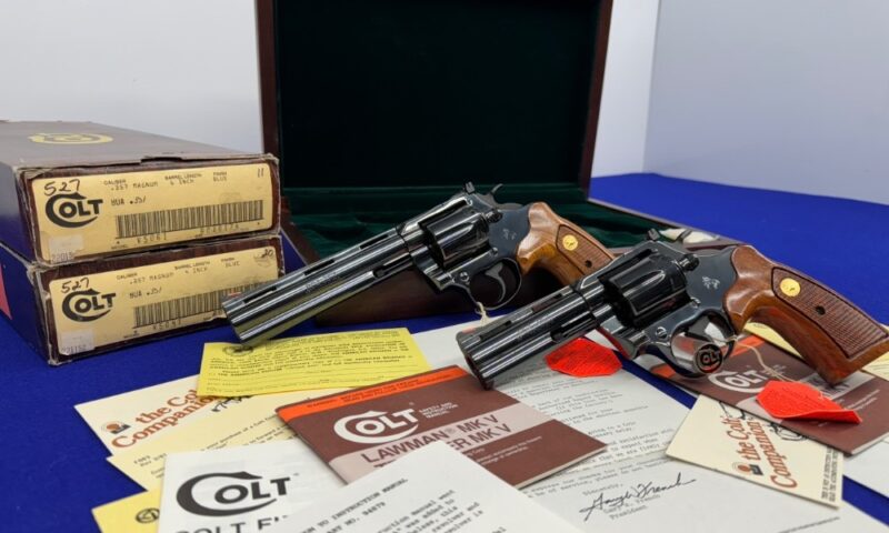 24 Most Expensive Guns Sold on GunBroker December 2024. 1985 Colt BOA Set, Consecutive Serials #173 & #174