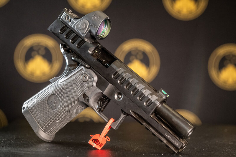 Watchtower Apache Commander Double Stack 1911 9mm Pistol with Trijicon optics pre installed at factory