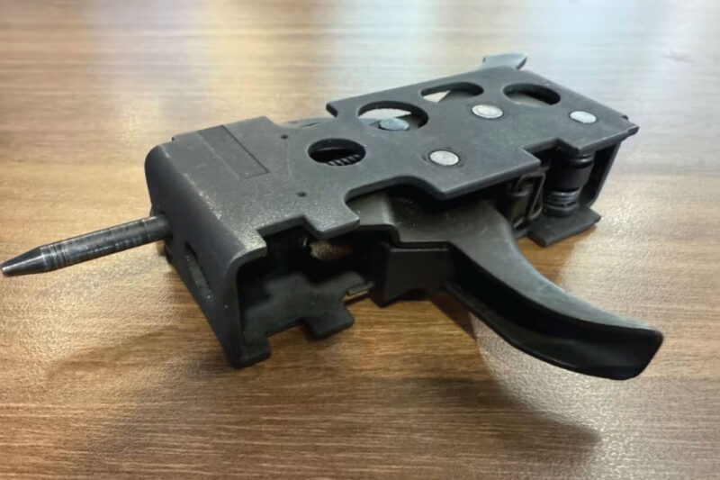 Photo of GunBroker High-value machine guns Item #1102218525, Douglas Oefinger HK Machine Gun trigger pack was sold for $47,995.00 on 4/28/2025