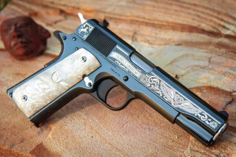 GunBroker Item #1107881869, Colt TALO 1911 Emiliano Zapata Centennial .38 Super Ultra Low Serial TME001 was sold for $27,050.00 on 06/23/2025.