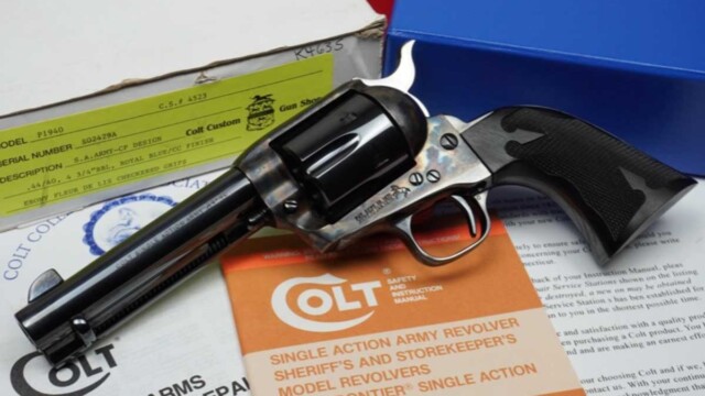 1994-Colt-Custom-Shop-SAA-44-40-Factory-Ebony-Fleur-De-Lis-Grips_Featured