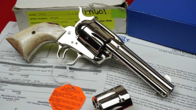 1995-Colt-Custom-Shop-SAA-Nickel-4-3-4-.44-40-Dual-Cylinder_right_side_view