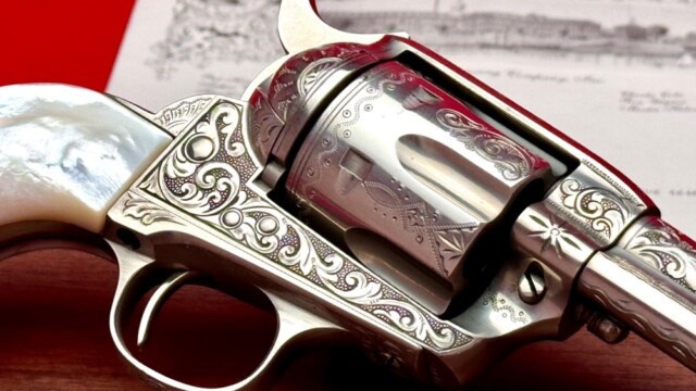 LETTERED 1909 COLT SAA .45 COLT 4 3/4" NICKEL *FIRST GEN FACTORY ENGRAVED*