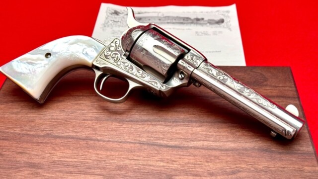 LETTERED 1909 COLT SAA .45 COLT 4 3/4" NICKEL *FIRST GEN FACTORY ENGRAVED*